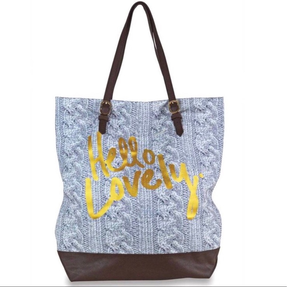 HP💕 Canvas Tote Bag Gold “Hello Lovely”